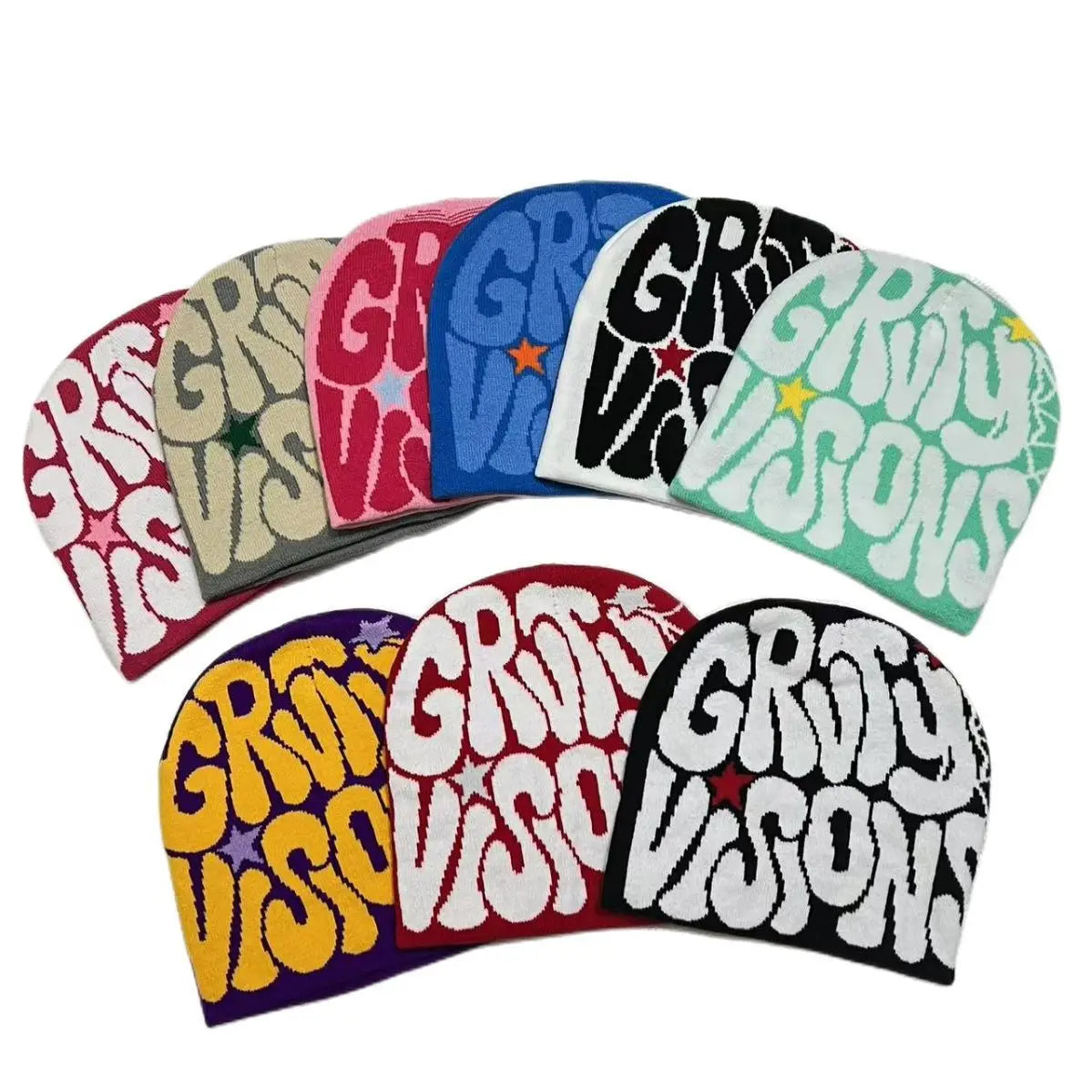bonnet tricoté jacquart style Y2k pour homme et femme..